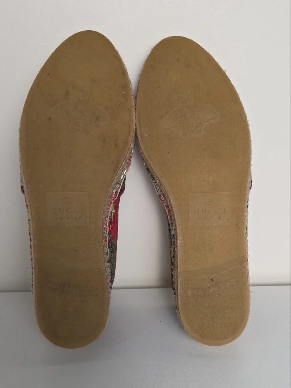 Gucci GG Floral Canvas Espadrilles - Red, Yellow, Purple, Green. Size 37 1/2
